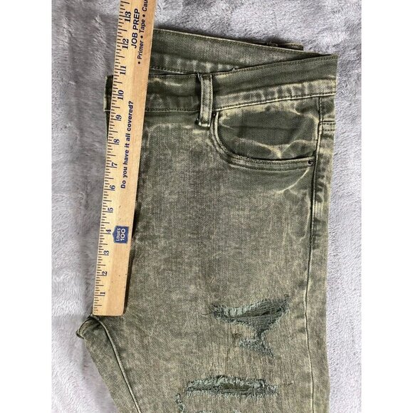 Mnml Men’s Distressed Skinny Jeans - Acid Wash Green - Size 36 - Picture 11 of 13